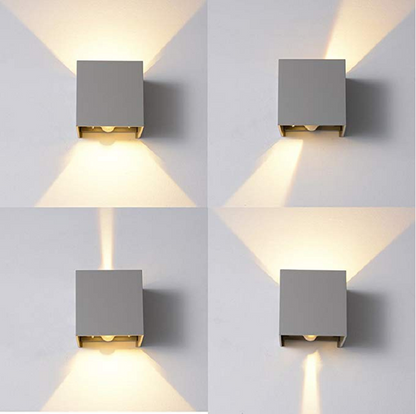Off Memo LED Motion Sensor Wall Light — IP65 Waterproof Indoor/Outdoor, Up & Down Aluminum Sconce, 12W (Black)
