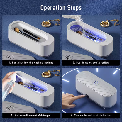 Off Memo Eyeglass & Jewelry Cleaner Machine — Portable USB Vibration Cleaner for Glasses, Rings & Watch Bands